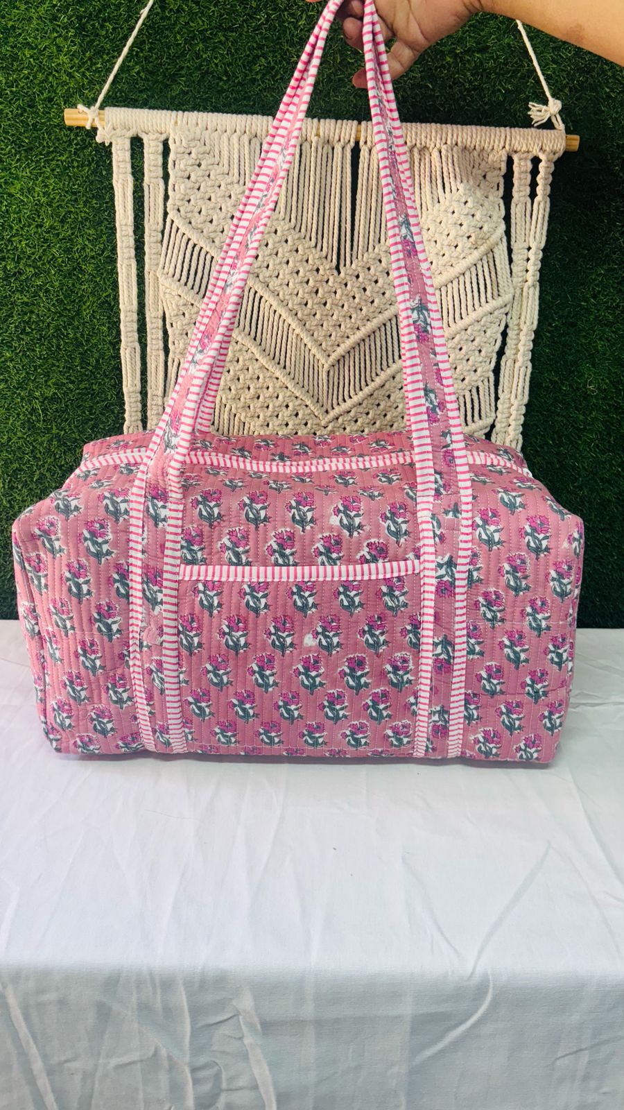 Handblock Printed Duffle Bag