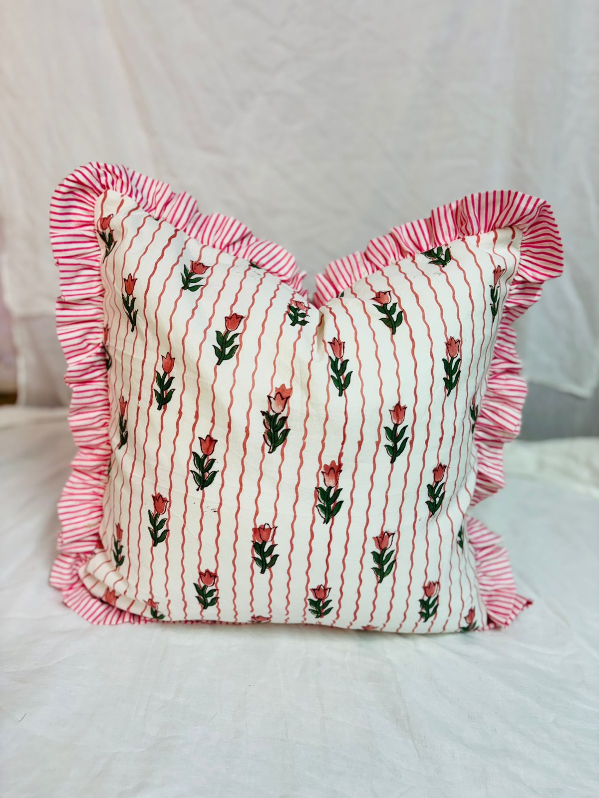 Indian Frill Pillow Shams | Cotton Pillow Cases