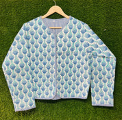 Cotton Women's Quilted Jacket Block Printed Boho Style Quilted Handmade Jackets, Coat Holidays Gifts Button Closer Jacket for Women Gifts