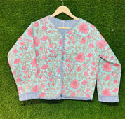 Block Print Handmade Indian Cotton Quilted Jacket