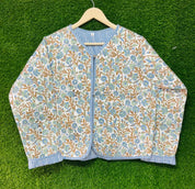 Block Print Handmade Indian Cotton Quilted Jacket