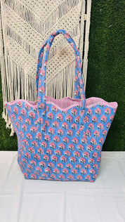 Floral Print Quilted Weekender Bag |Eco Friendly Shopping Travel Bags For Women