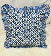 Ruffled Pillow Covers |Indian Frill Pillow Shams | Cotton Pillow Cases | Block print Cushions |Throw Pillow Cover | Boho Bedding Pillows