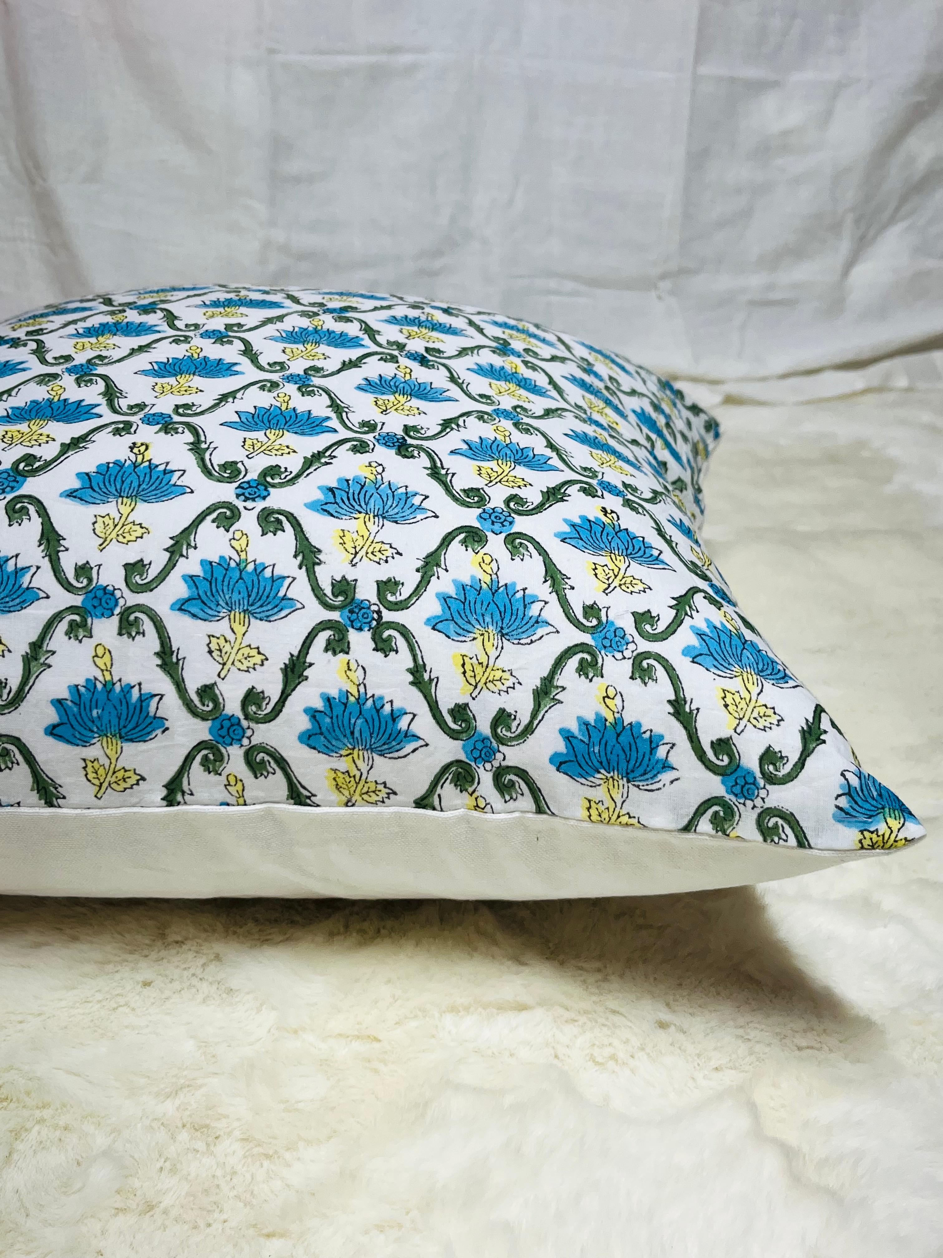 Ruffled Pillow Covers |Indian Frill Pillow Shams | Cotton Pillow Cases | Block print Cushions |Throw Pillow Cover | Boho Bedding Pillows