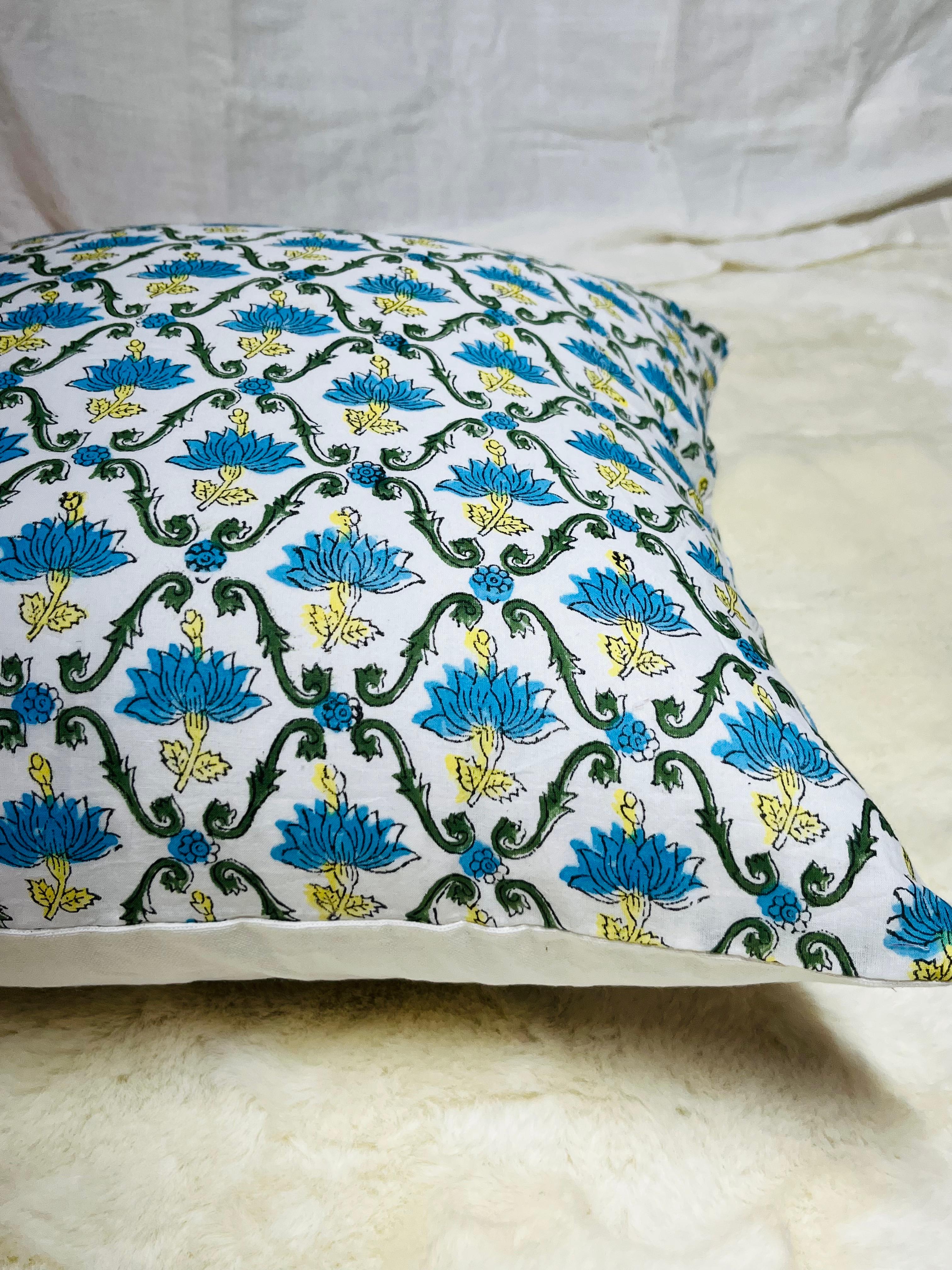 Ruffled Pillow Covers |Indian Frill Pillow Shams | Cotton Pillow Cases | Block print Cushions |Throw Pillow Cover | Boho Bedding Pillows