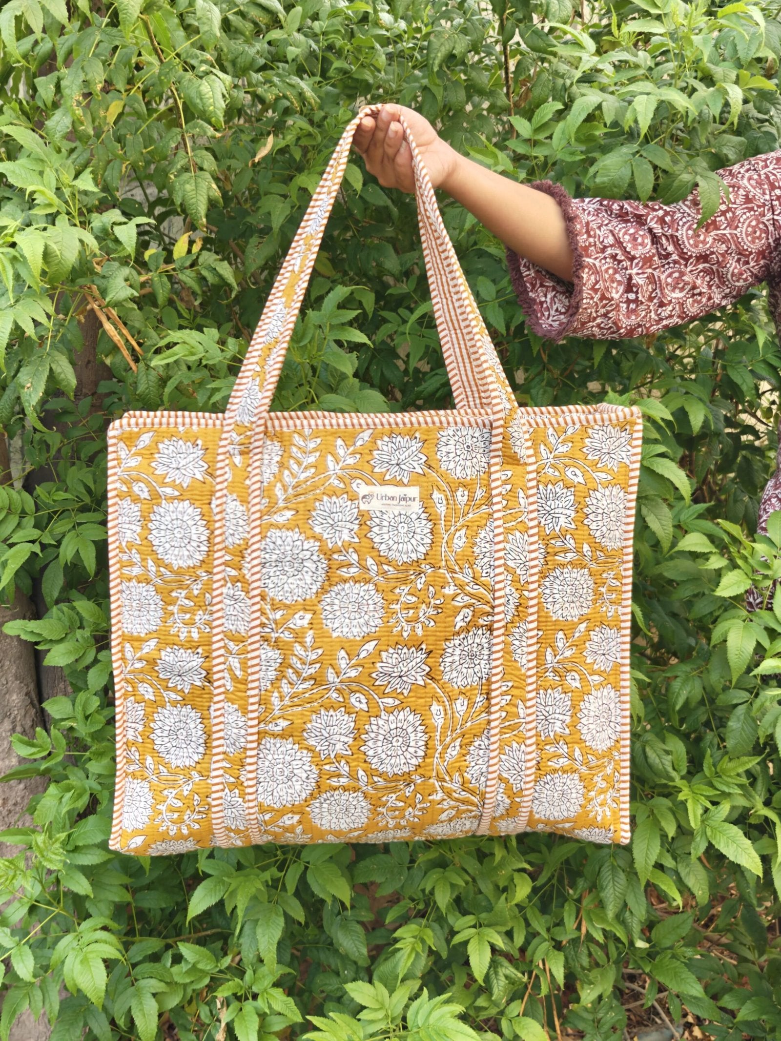 Handmade tote bag quilted bags for shopping