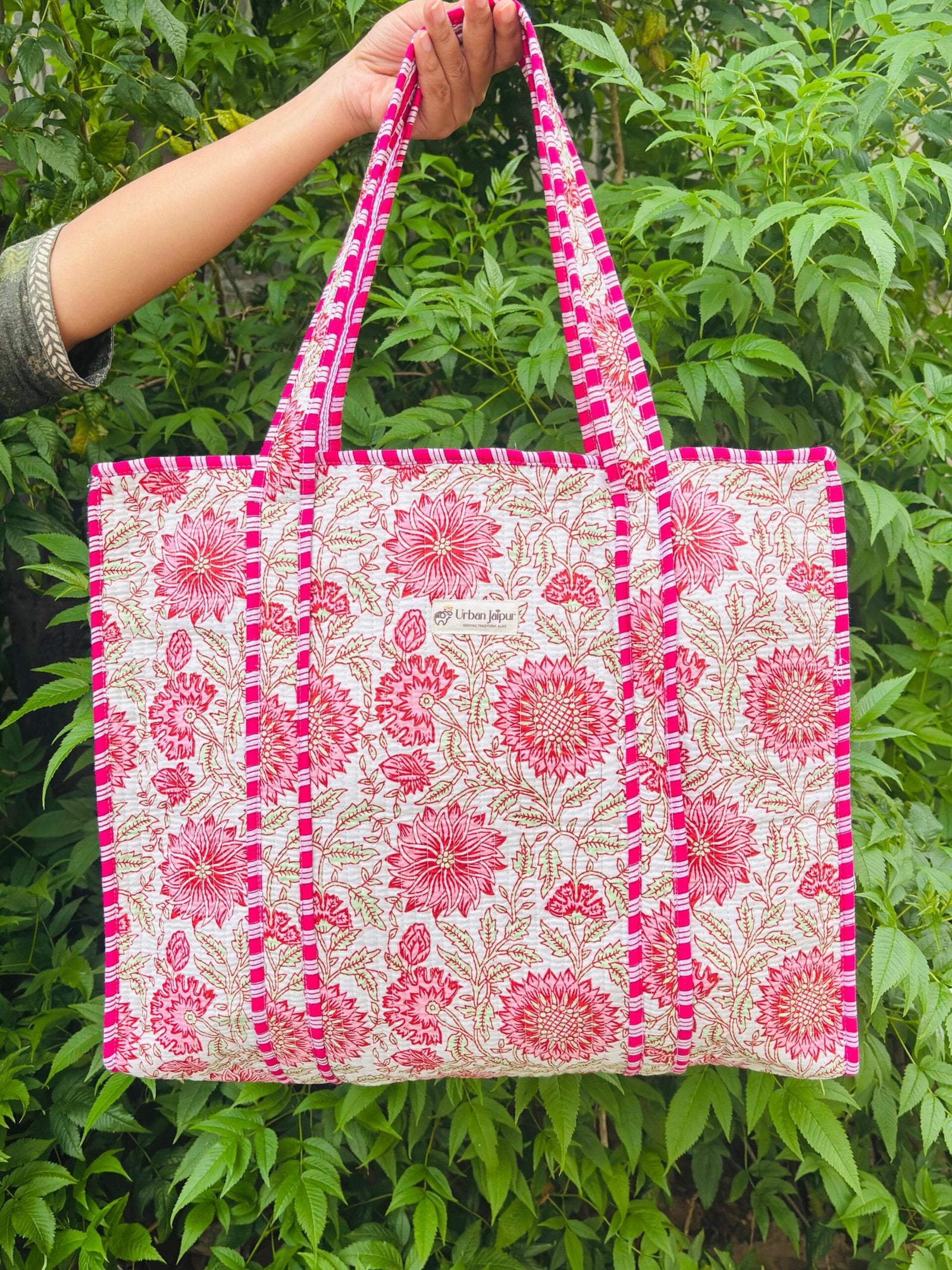 Handmade tote bag quilted bags for shopping