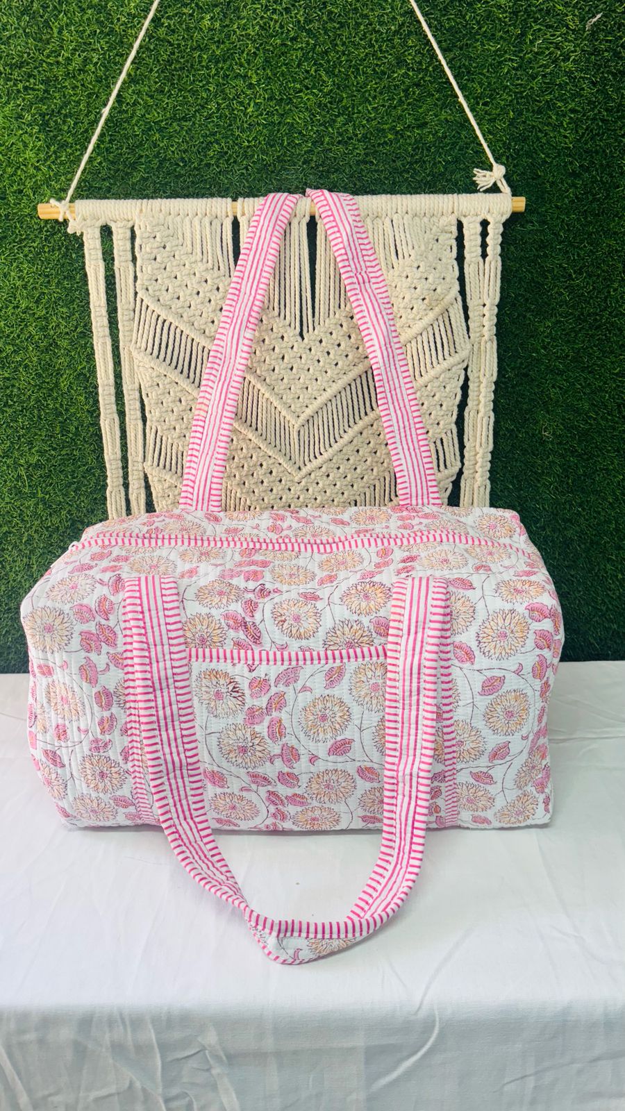 Handblock Printed Duffle Bag