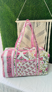 Handmade Printed Quilted Duffle Bag