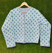 Cotton Women's Quilted Jacket Block Printed Boho Style Quilted Handmade Jackets, Coat Holidays Gifts Button Closer Jacket for Women Gifts