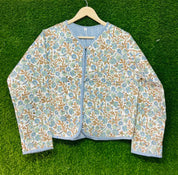 Block Print Handmade Indian Cotton Quilted Jacket