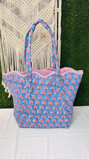 Floral Print Quilted Weekender Bag |Eco Friendly Shopping Travel Bags For Women