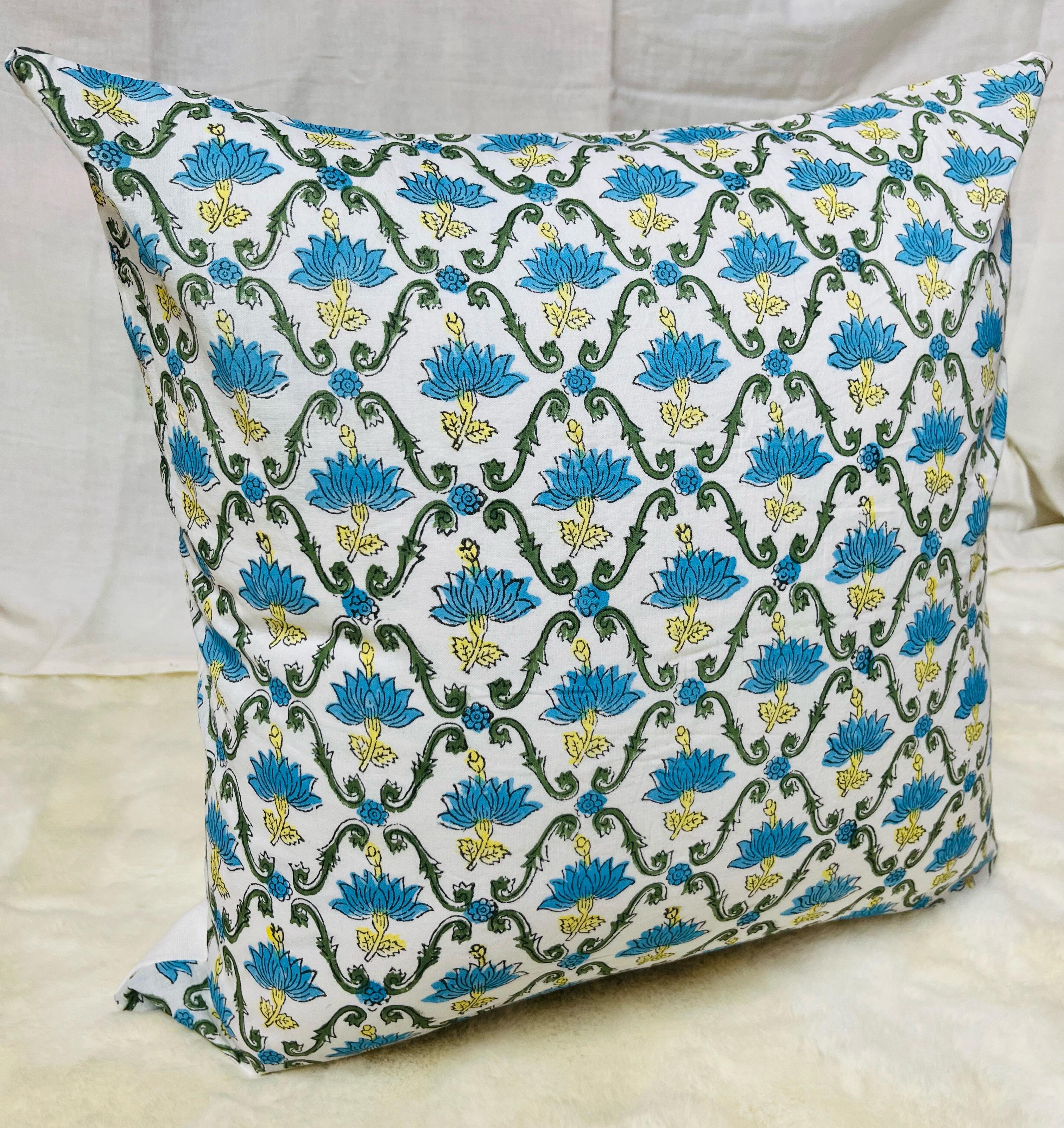 Ruffled Pillow Covers |Indian Frill Pillow Shams | Cotton Pillow Cases | Block print Cushions |Throw Pillow Cover | Boho Bedding Pillows